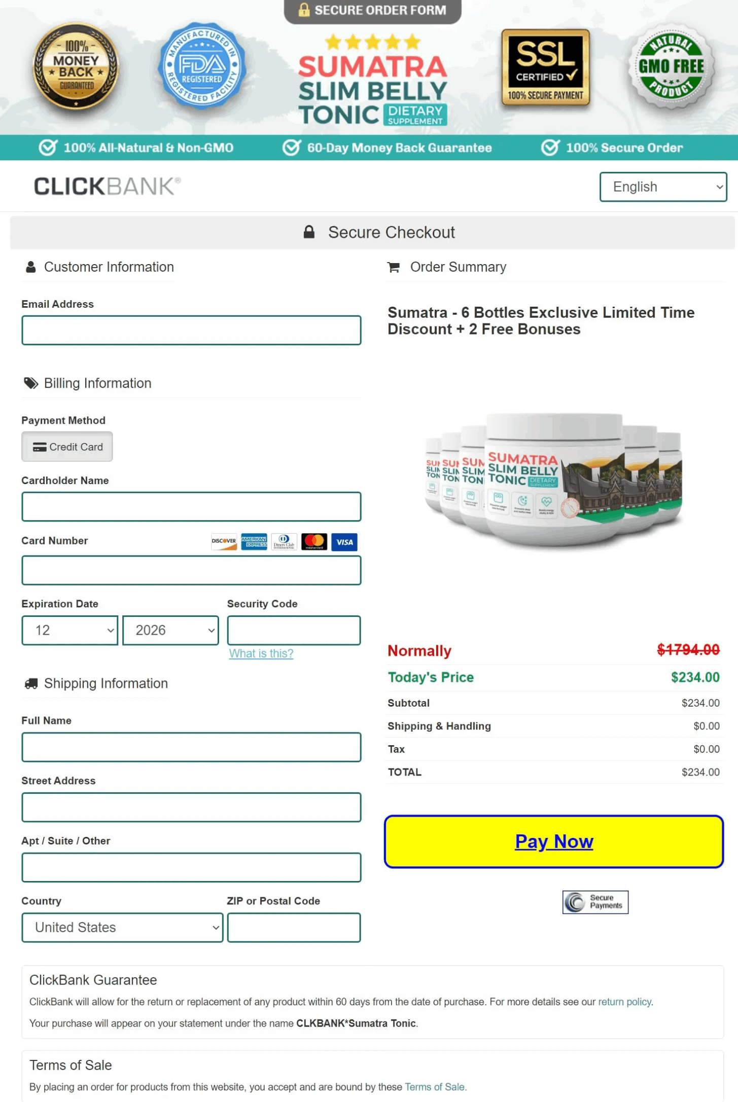 sumatra-slim-belly-tonic-checkout-page